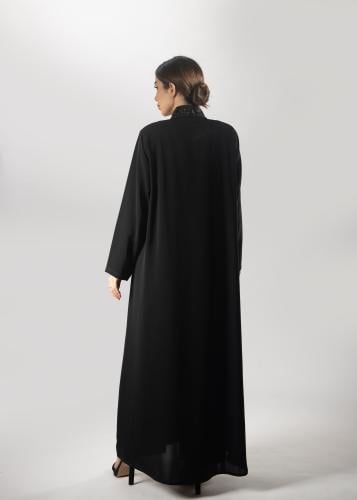 عباية سوداء فاخرة من لاميه – قماش ياباني مطرز عالي...