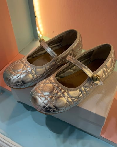 Girls' Dior silver shoe