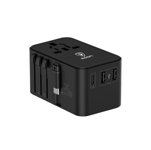 محول سفر عالمي بقوة 35 واط يدعم الشحن السريع مع كي...