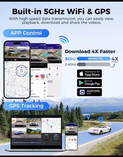 داش كام Azdome M660 اربع قنوات تصوير رباعية