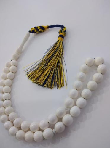 سبحة عظم بكركوشة اصفر واسود مختلط