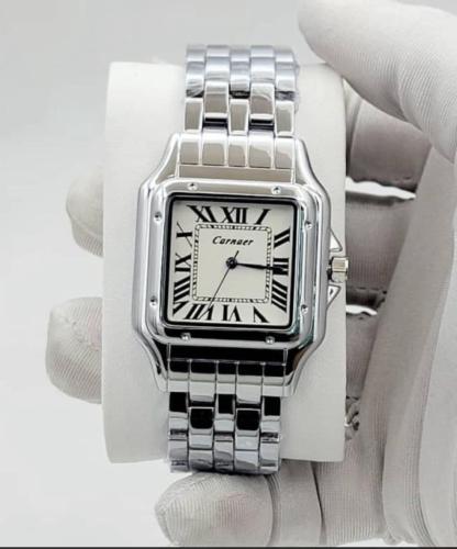 ساعة شبية تانك عريض مينا ابيض