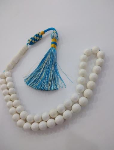 سبحة عظم بكركوشة سماوي واصفر مختلط