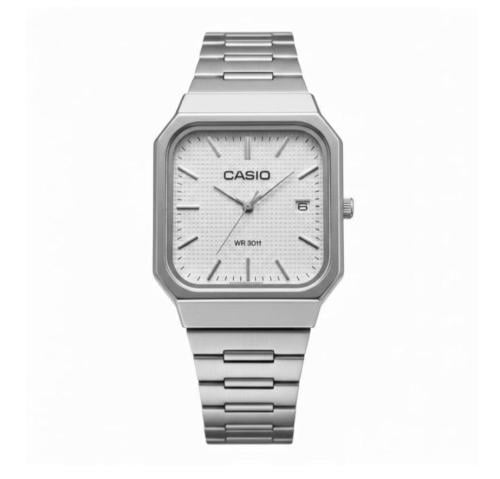 ساعة كاسيوا فضي ميناء ابيض