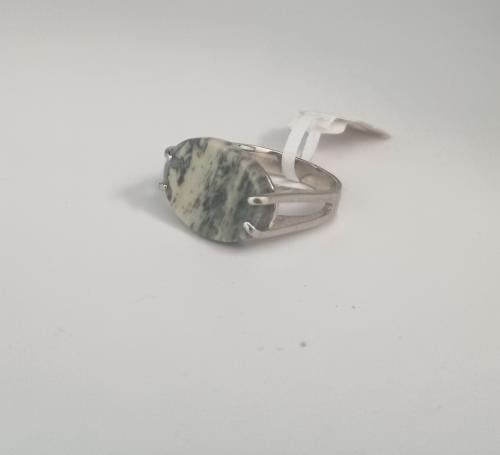 خاتم فضة عيار 925 رصاصي رخامي