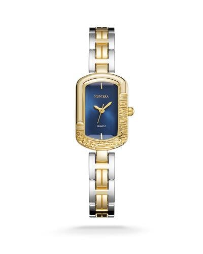 ساعة نسائي فضي وذهبي ميناء ازرق