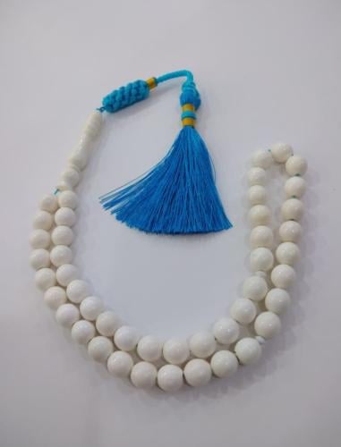 سبحة عظم بكركوشة ازرق فاتح