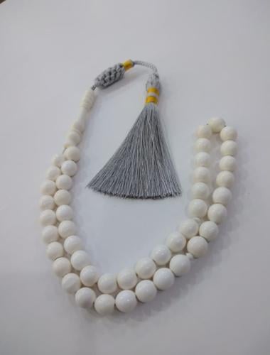 سبحة عظم بكركوشة رمادي