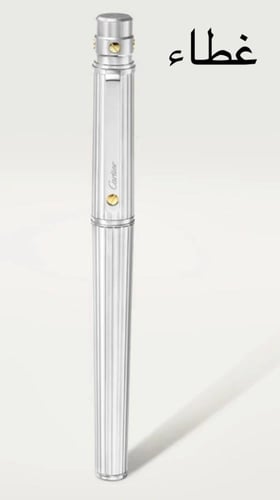 قلم سانتوس فضي نقاط ذهبي