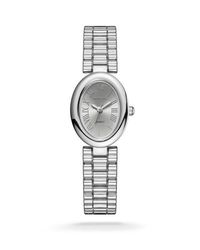 ساعة نسائي بيضاوي فضي ميناء فضي