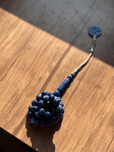 Blue mixed beaded rosary