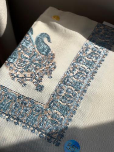 Turquoise Kashmiri shawl
