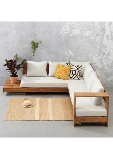 كنبة | زاوية من الخشب والخيش الكتان المقاوم للماء...