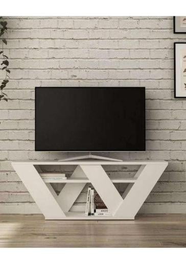 طاولة تلفزيون | خزانة تلفزيون MDF حديثة مع رفوف مث...