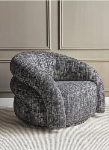 كرسي من القماش والخشب السويدي 83x94x70 سم - بيج