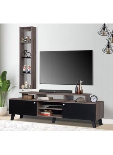 طاولة تلفزيون | خزانة تلفزيون MDF حديثة مع رفوف وس...