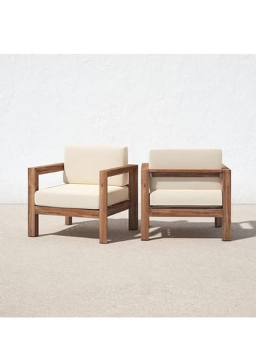 طقم كراسي | خارجي قطعتين من الخشب والخيش المقاوم ل...