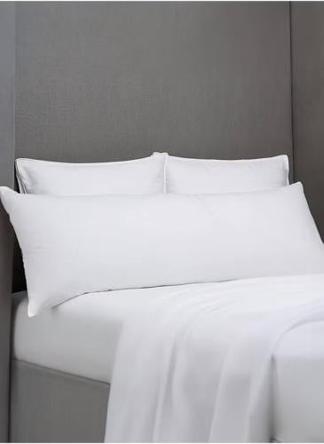 مخده نوم طويلة سادة من مايكروفايبر - أبيض 150x50سم