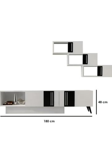 طاولة TV | خزانة تلفزيون MDF حديثة بسعة تخزين كبير...