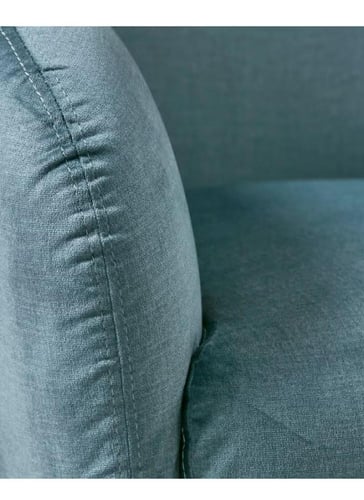 كرسي جانبي من البوكليه والخشب السويدي - ازرق