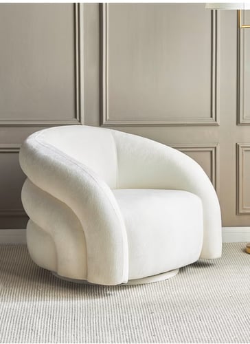 كرسي من القماش والخشب السويدي 83x94x70 سم - بيج