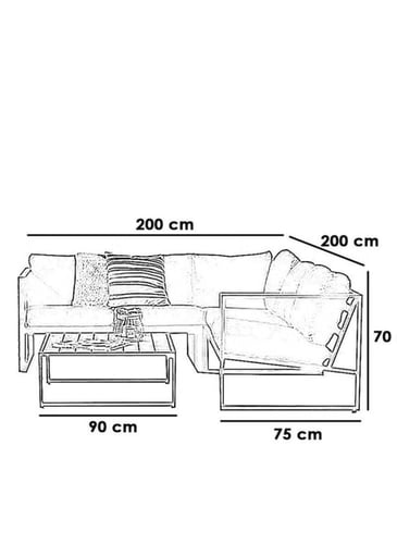 طقم أثاث | خارجي قطعتين من الحديد والخيش الكتان ال...