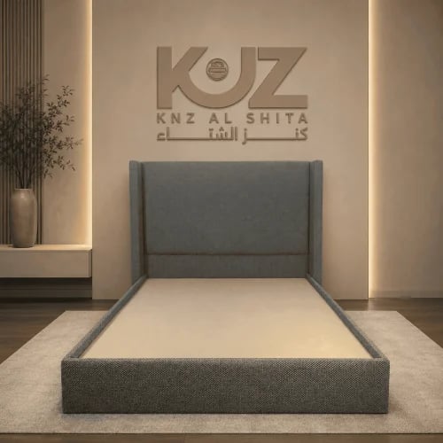 سرير راحتي نفر منجد بقماش بوكليه - مقاس 90×190 سم...