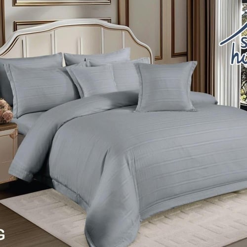 لحاف فندقي فاخر مزدوج سادة سفت هوم - 6 قطع