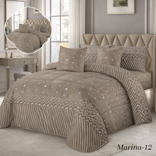 مفرش سرير NAS مزدوج مشجر صيفي - 6 قطع | 230*250 سم