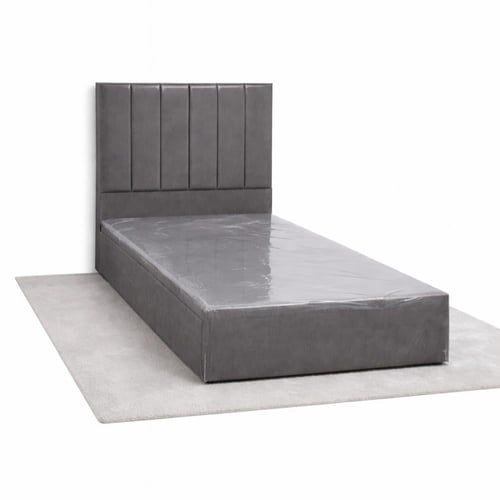 سرير بوكس خشب مخمل مخطط جاهز