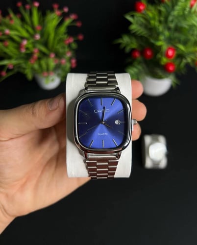 ساعة LTP ستيل رصاصي اللون الداخلي أزرق