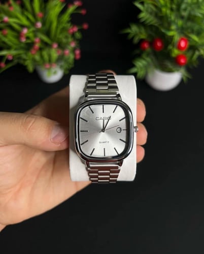 ساعة LTP ستيل رصاصي اللون الداخلي أبيض