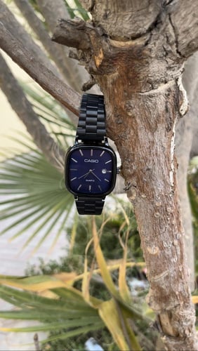 ساعة LTP ستيل أسود لون أزرق