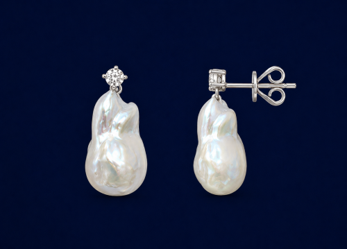 حلق لؤلؤ باروكي حر (Baroque pearl)