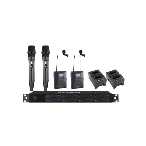 لاقطات لاسلكية ماكسمين 4 قنوات رقمي مع 2 لاقط يدوي...