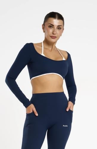 Navy blue padded - top
