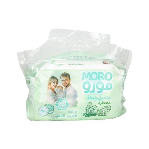 مورو مناديل مبللة بعطر الكريم 3*80 منديل