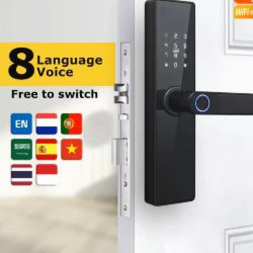 ذكي قفل باب مع بصمة اصبع واي فاي
