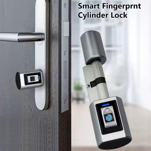 قفل باب اسطواني الكتروني ذكي بدون مفتاح يفتح ببصمة...
