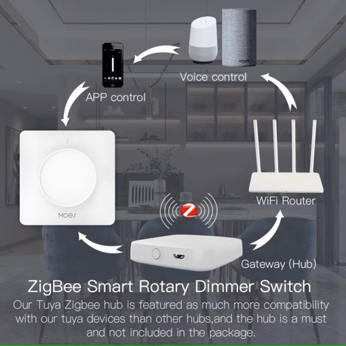مفتاح إضاءة ذكي تدريج دوّار او دائرة لمس Zigbee و...