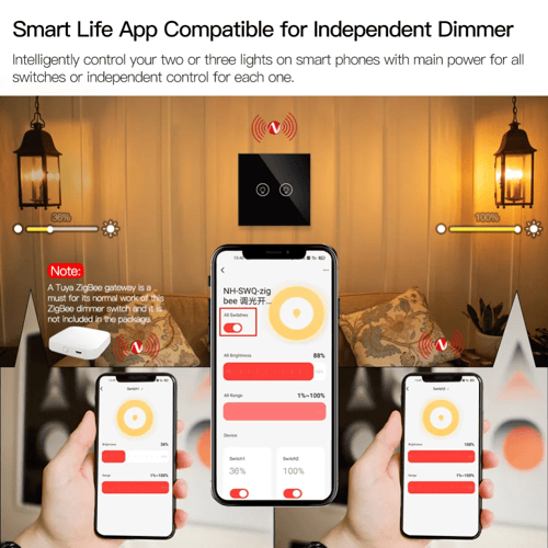 مفتاح تعتيم ذكي ZigBee EU – تحكم في سطوع الإضاءة ع...