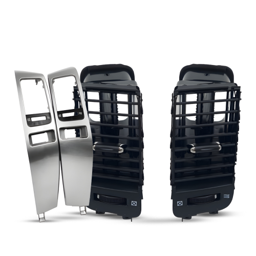 بكج ديكور ريش مكيف وسط أسود و إطار ريش المكيف فضي...