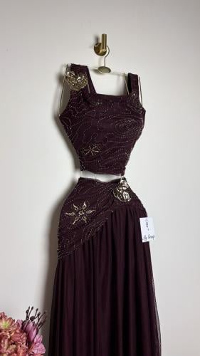 طقم سهرة عنابي