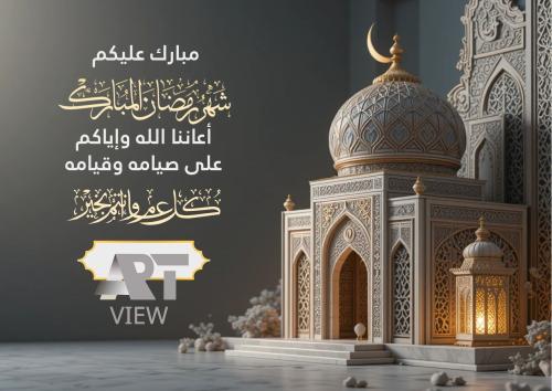 بطاقة تهنئة رمضانية - ثابتة - مع اضافة الاسم