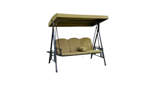 أرجوحة خارجية ثلاثية المقاعد مع مظلة