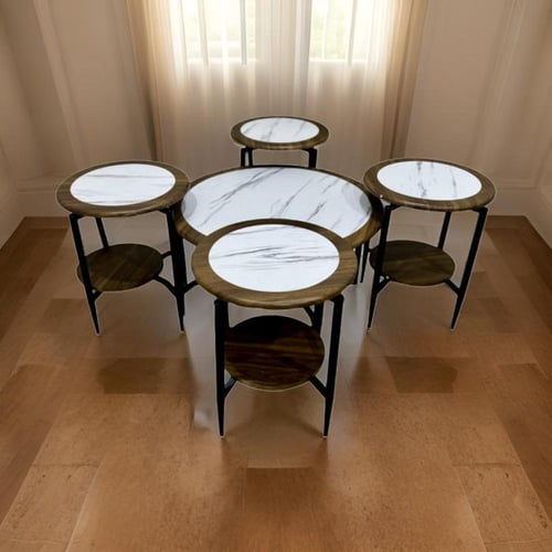 طقم طاولات خدمه 4+1 مقاس 100 سم