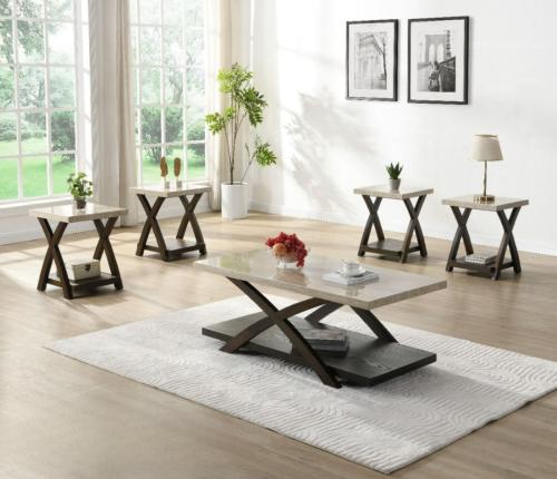 طقم طاولات خدمة بتصميم انيق بألوان مختلفة 4+1