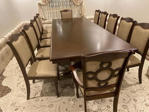 طاولة طعام ماليزية خشبية فاخرة – تصميم كلاسيكي مع...