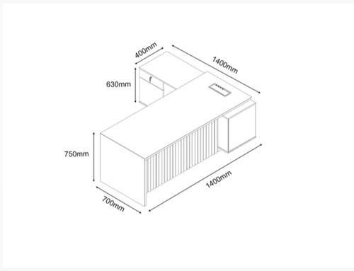 مكتب عمل عصري متعدد الوظائف بمقاسات مختلفه