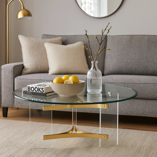 طاولة خدمة أكريلك دائرية بألوان مختلفة